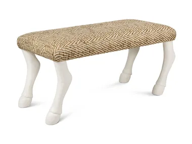 HORSE - Upholstered fabric bench with plaster legs _ JOSÉ LEITE DE CASTRO